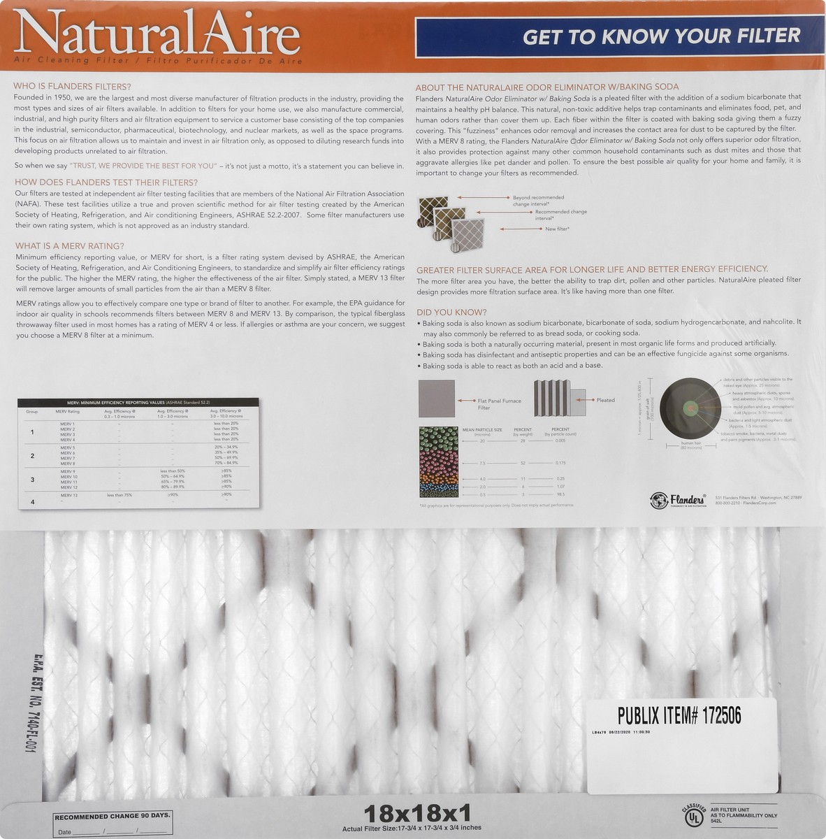 slide 5 of 11, NaturalAire Natural Aire Air Filter, Odor Eliminator w/Baking Soda, 1 ct