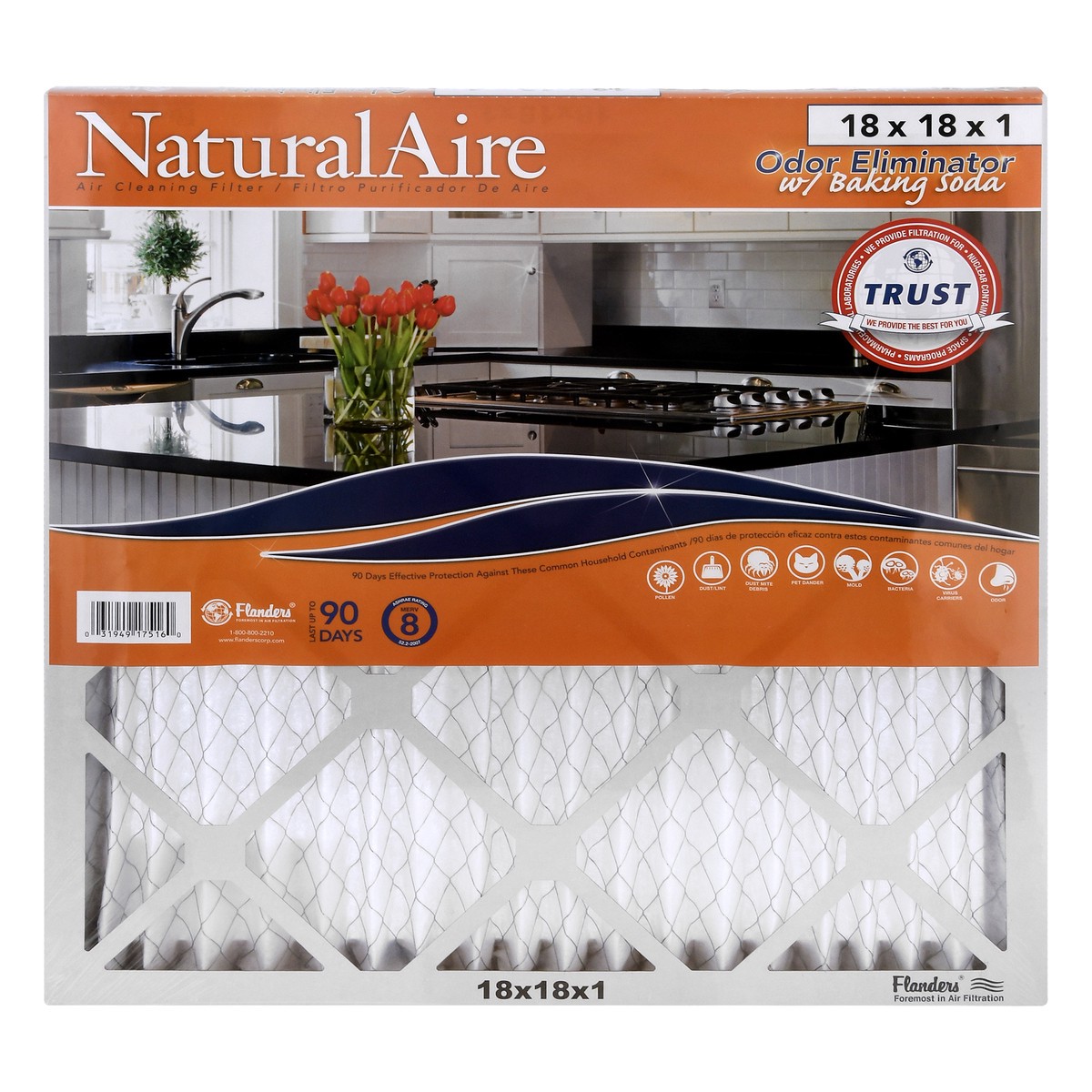 slide 4 of 11, NaturalAire Natural Aire Air Filter, Odor Eliminator w/Baking Soda, 1 ct