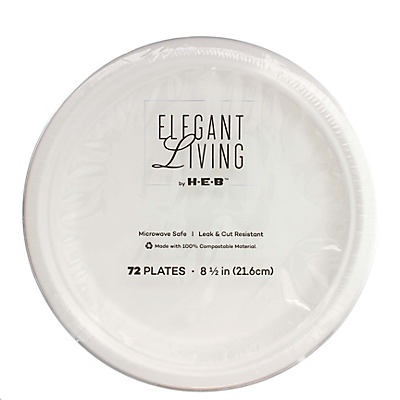 slide 1 of 1, H-E-B Elegant Living 8.5 Inch Plate, 72 ct