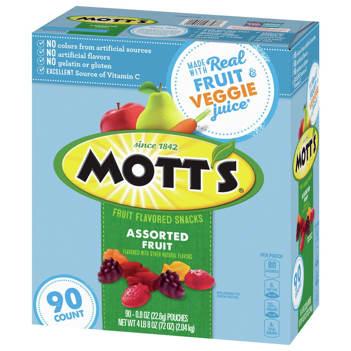 slide 8 of 9, Mott's Fruit Flavored Snacks Assorted Fruit 90 Count, 72 OZ, 90 ct