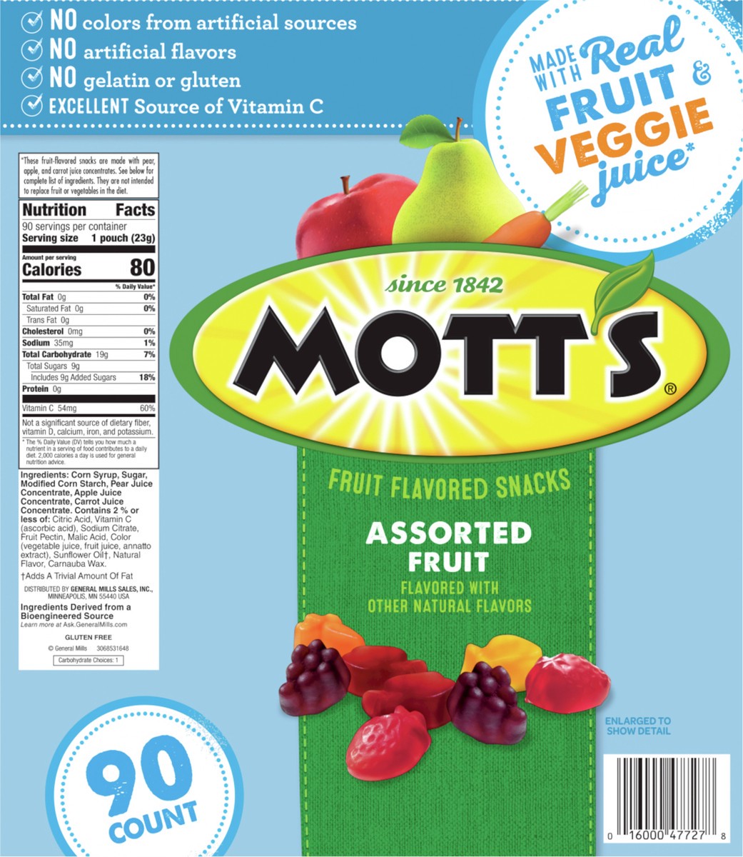 slide 2 of 9, Mott's Fruit Flavored Snacks Assorted Fruit 90 Count, 72 OZ, 90 ct