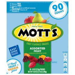 Mott's Fruit Flavored Snacks, Assorted Fruit, Gluten Free Snack, 90 Ct, 72 oz