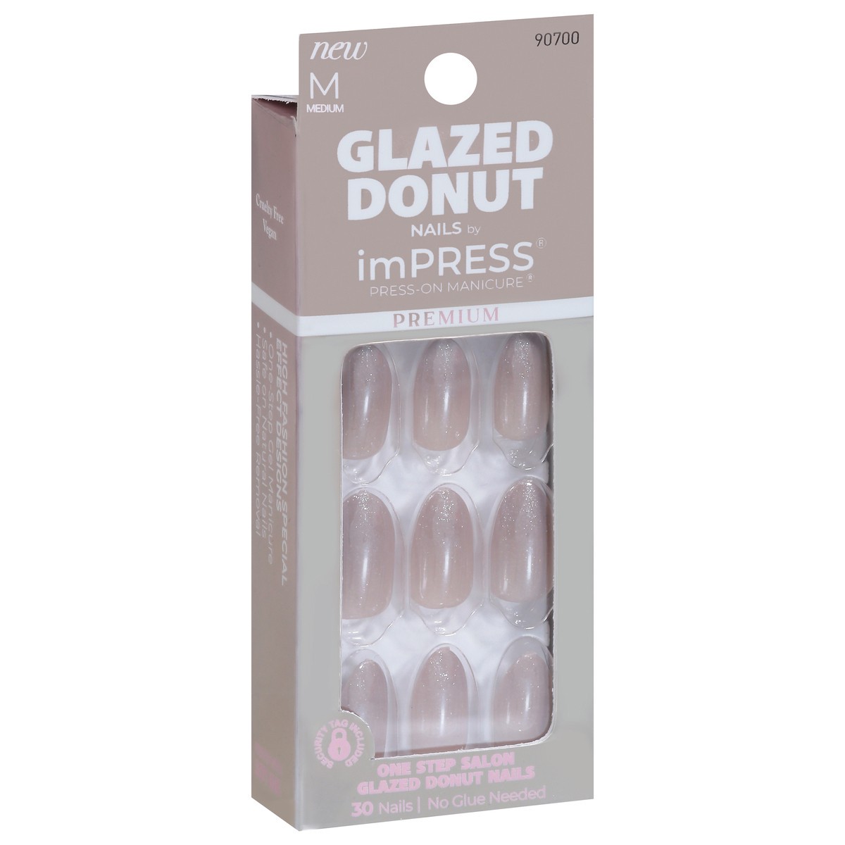 slide 2 of 13, imPRESS Glazed Donut Premium Nails Medium 30 ea, 30 ct
