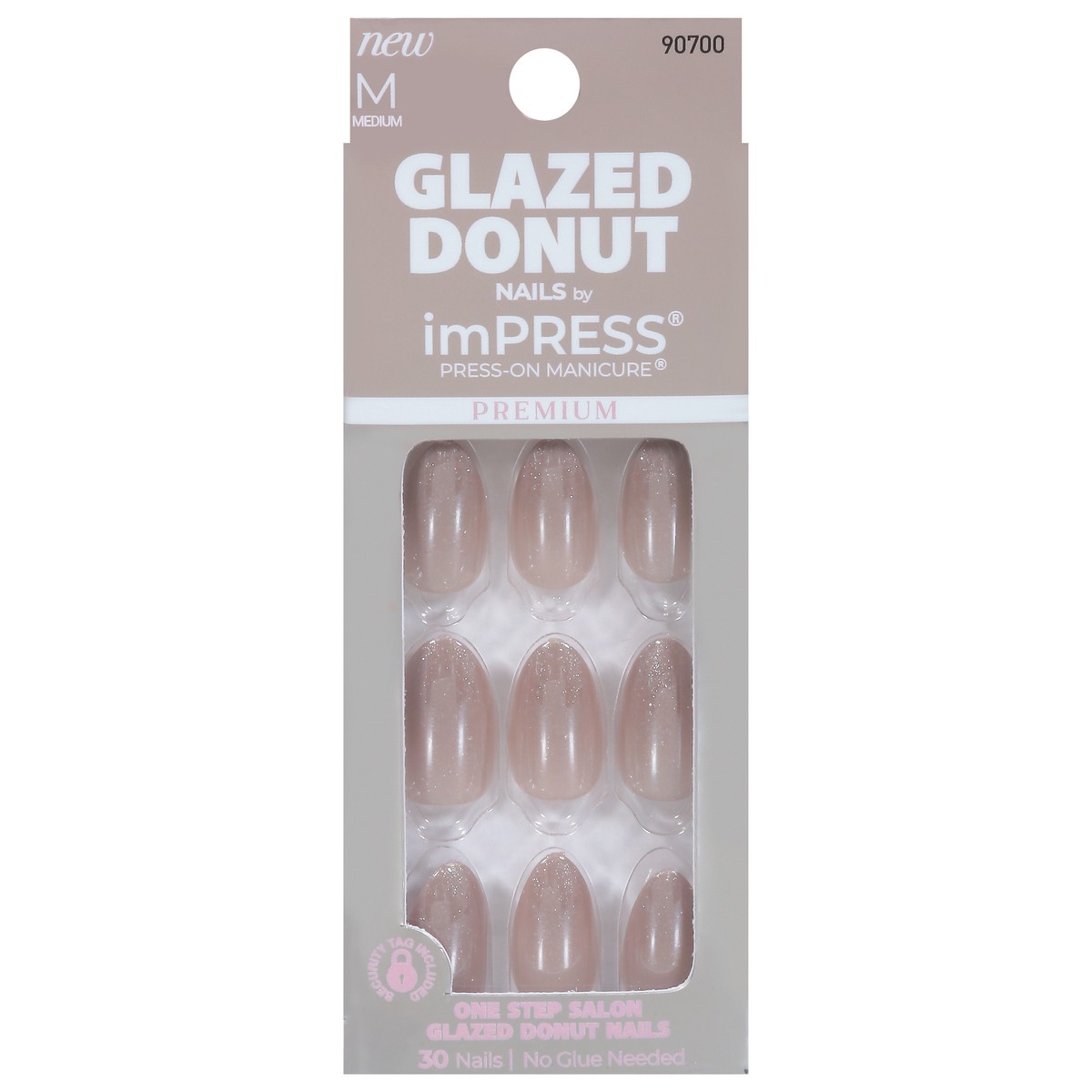 slide 1 of 13, imPRESS Glazed Donut Premium Nails Medium 30 ea, 30 ct