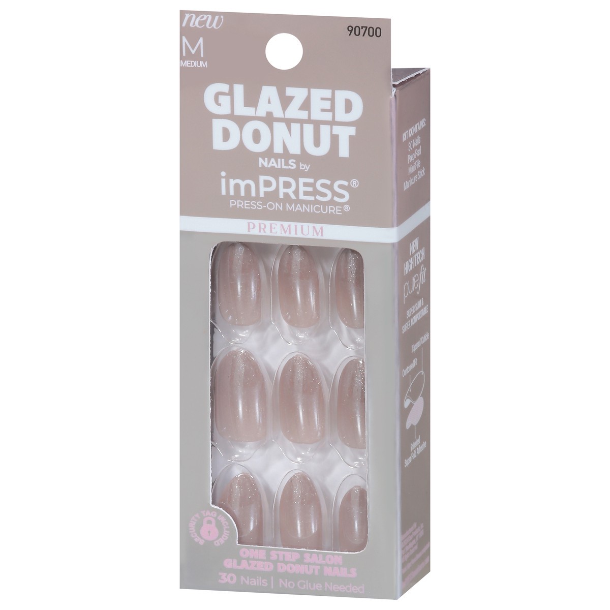 slide 12 of 13, imPRESS Glazed Donut Premium Nails Medium 30 ea, 30 ct