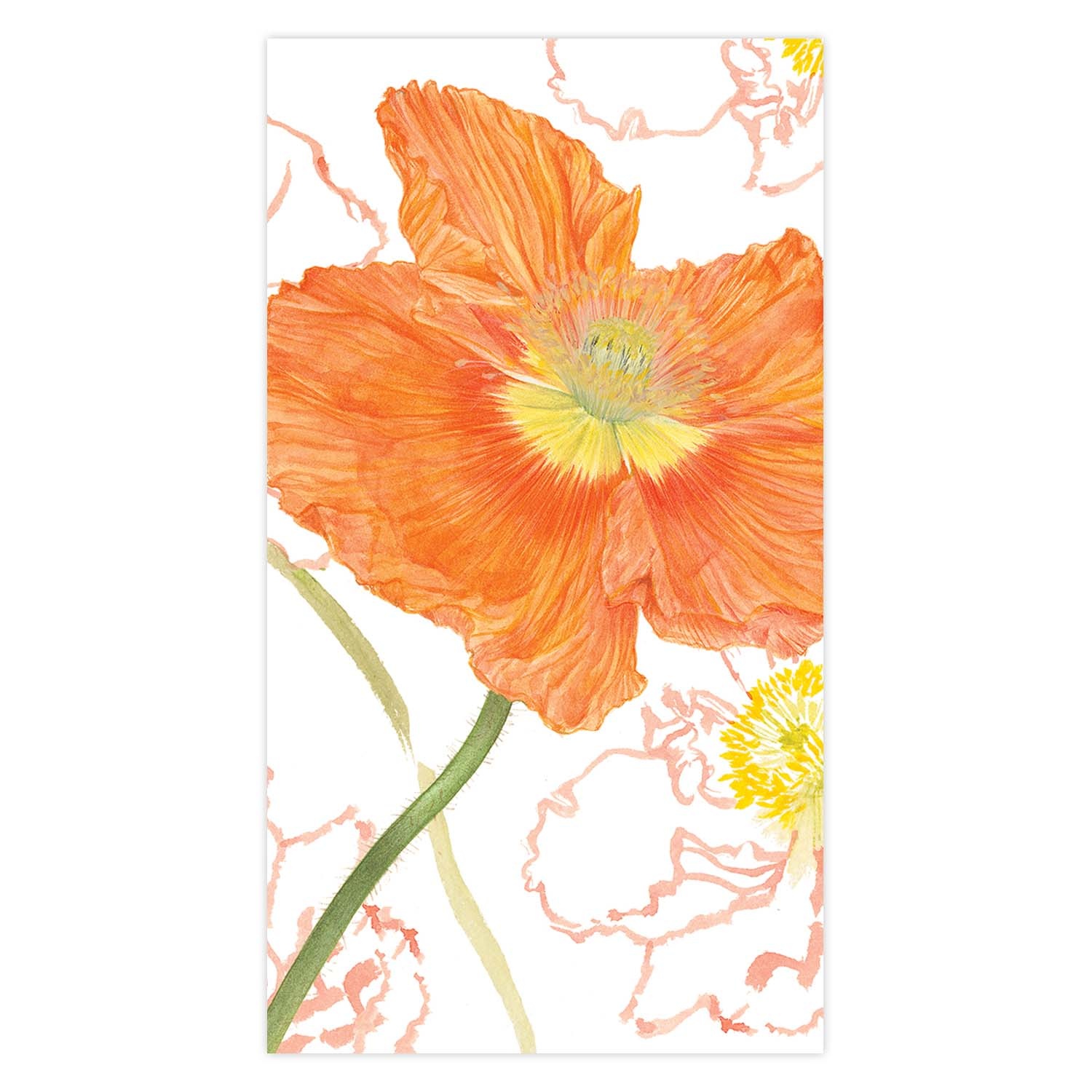 slide 1 of 1, Caspari Poppy Field Guest Napkins, 15 ct