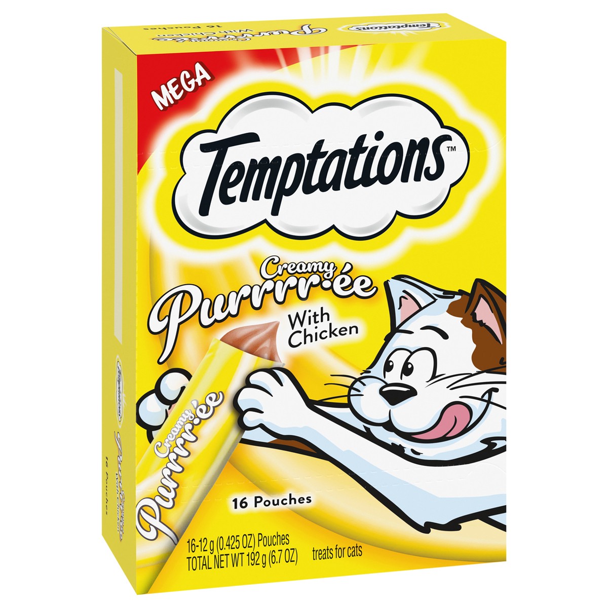 slide 5 of 9, Temptations Lickable Puree Tasty Chicken Flavor Treats for Cats 16 - 0.423 oz Pouches, 16 ct