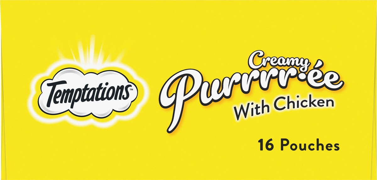 slide 2 of 9, Temptations Lickable Puree Tasty Chicken Flavor Treats for Cats 16 - 0.423 oz Pouches, 16 ct
