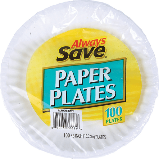 slide 1 of 1, Always Save Paper Plates 6 Inch, 1 ct