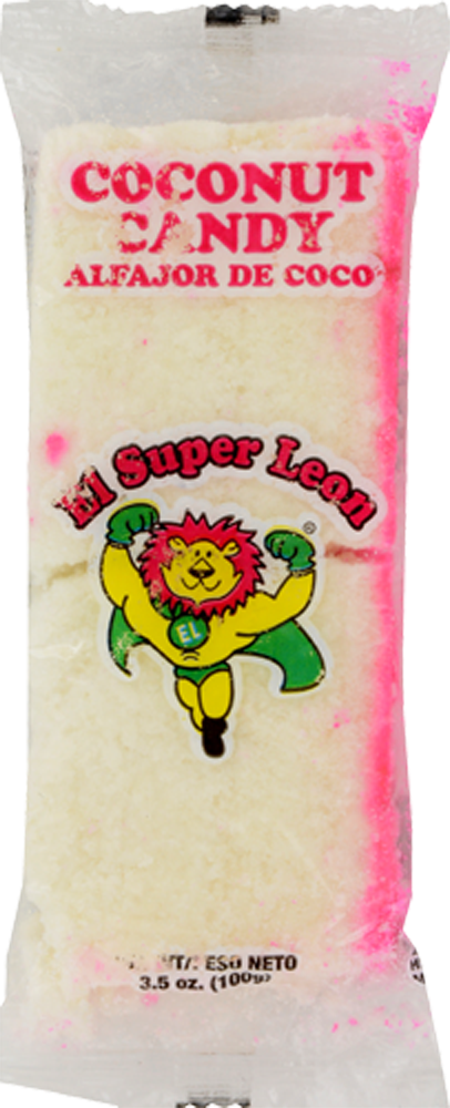 slide 1 of 1, El Super Leon Dulce De Coco Bandera Candy, 2.9 oz