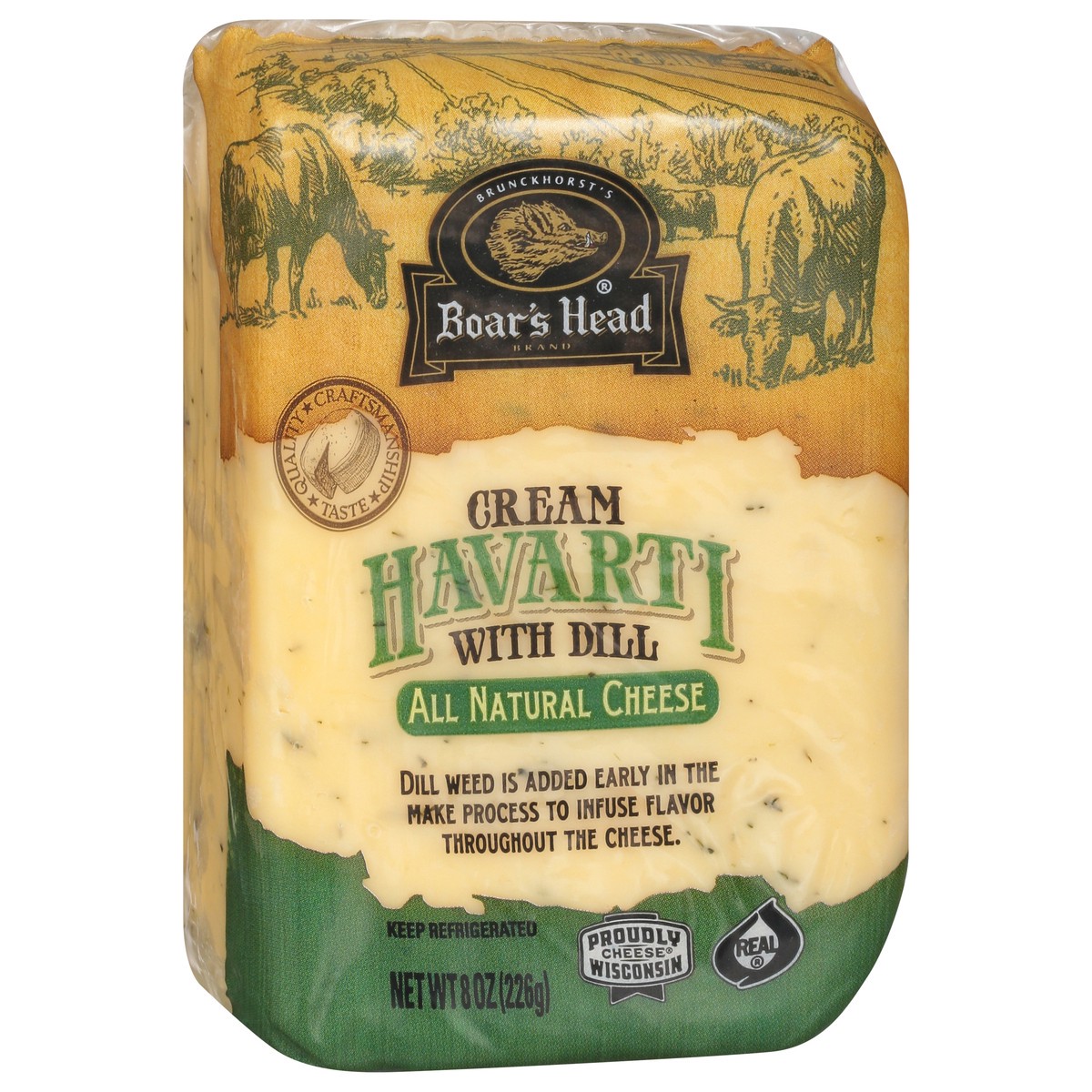 slide 8 of 9, Boar's Head Cream Havarti Cheese With Dill, 8 oz