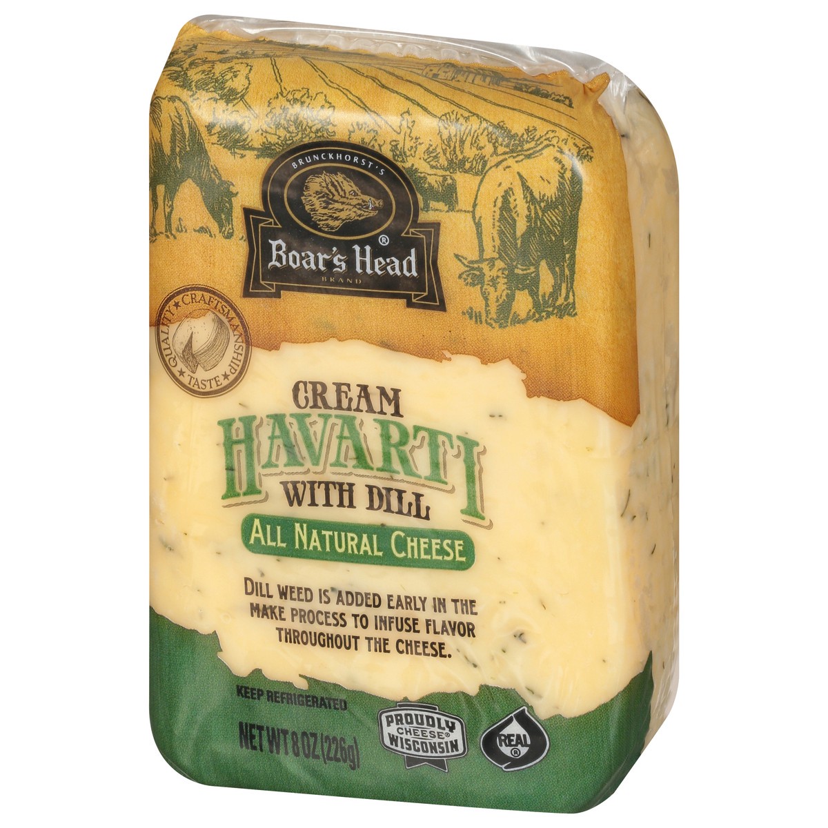 slide 7 of 9, Boar's Head Cream Havarti Cheese With Dill, 8 oz