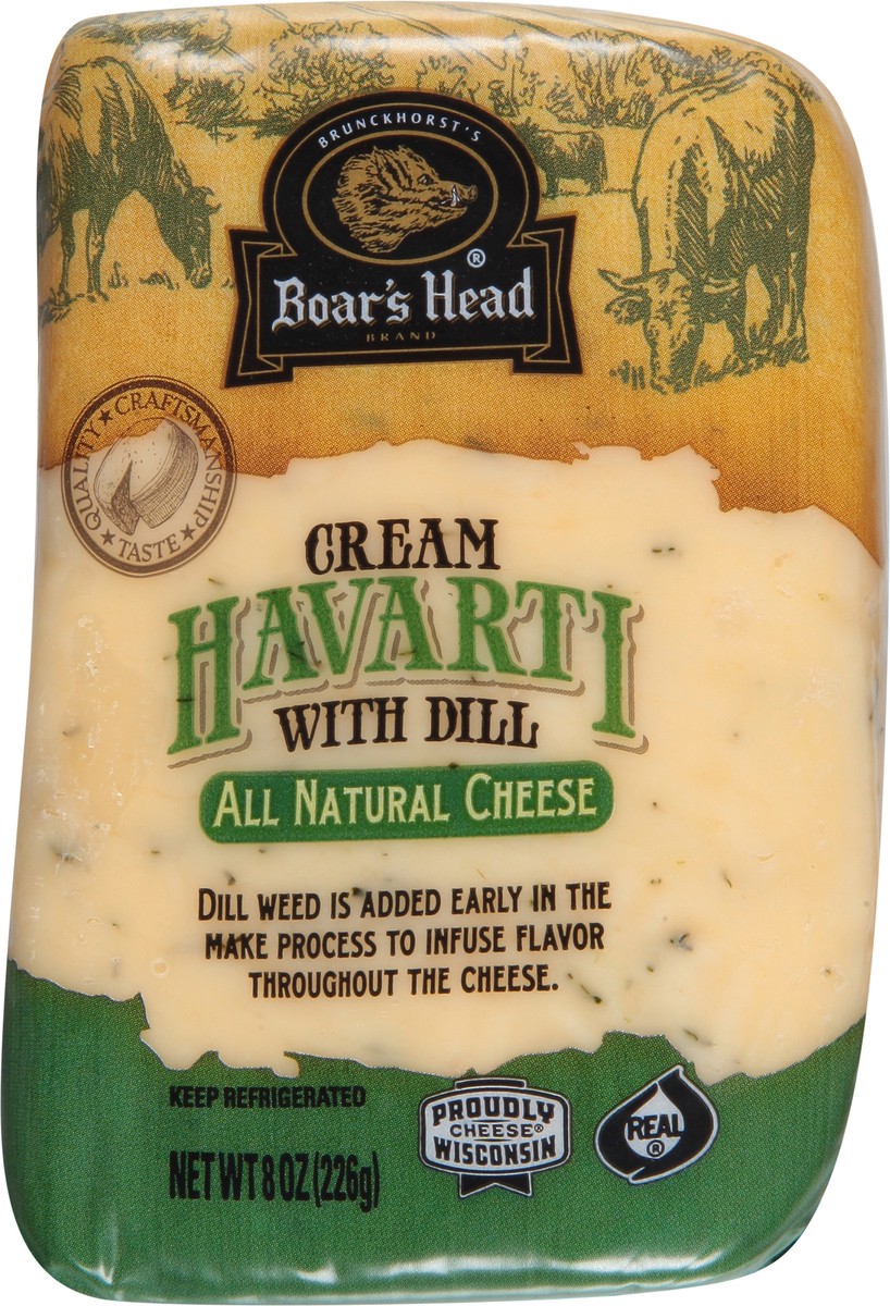 slide 4 of 9, Boar's Head Cream Havarti Cheese With Dill, 8 oz