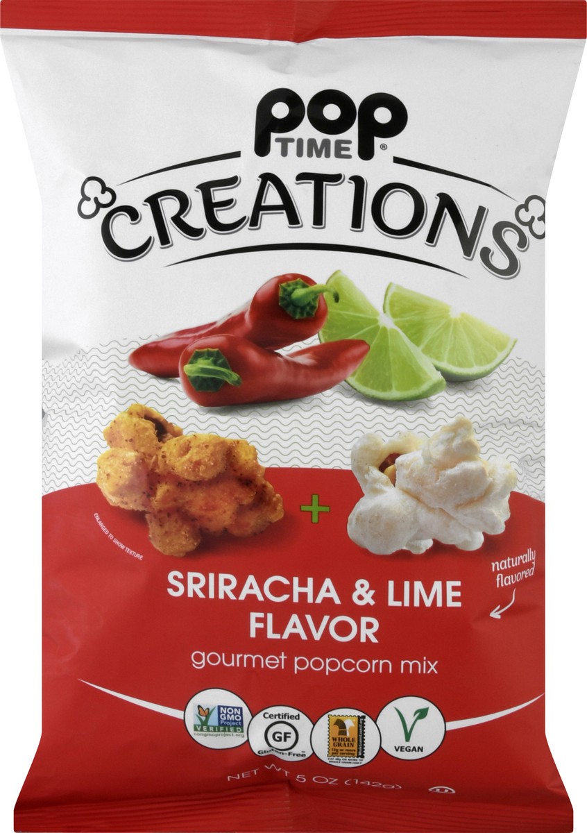 slide 1 of 12, Poptime Creations Sriracha & Lime Flavor Popcorn Mix 5 oz, 5 oz