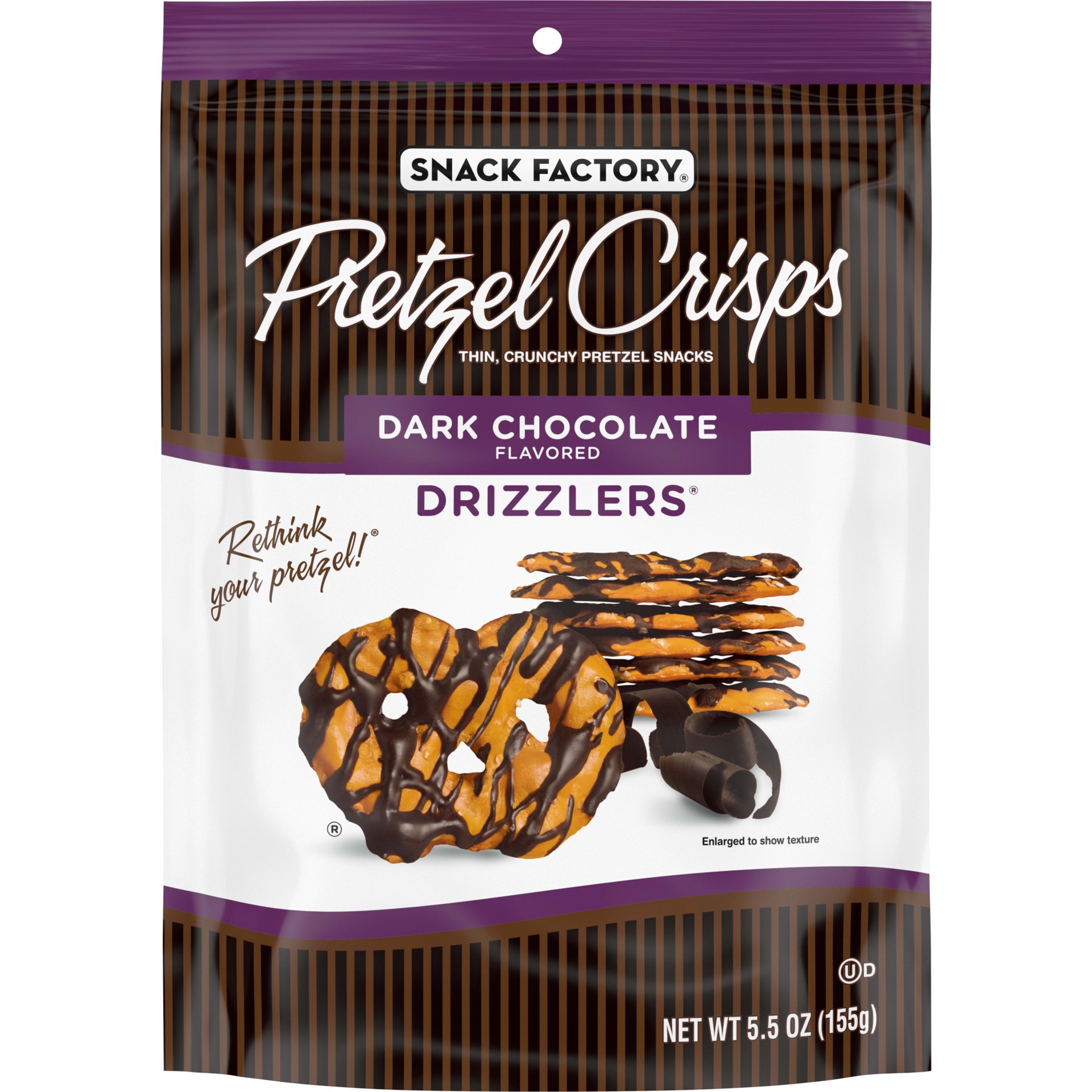 slide 1 of 5, Snack Factory Pretzel Crisps Drizzlers Dark Chocolate Drizzled Pretzels - 5.5oz, 5.5 oz