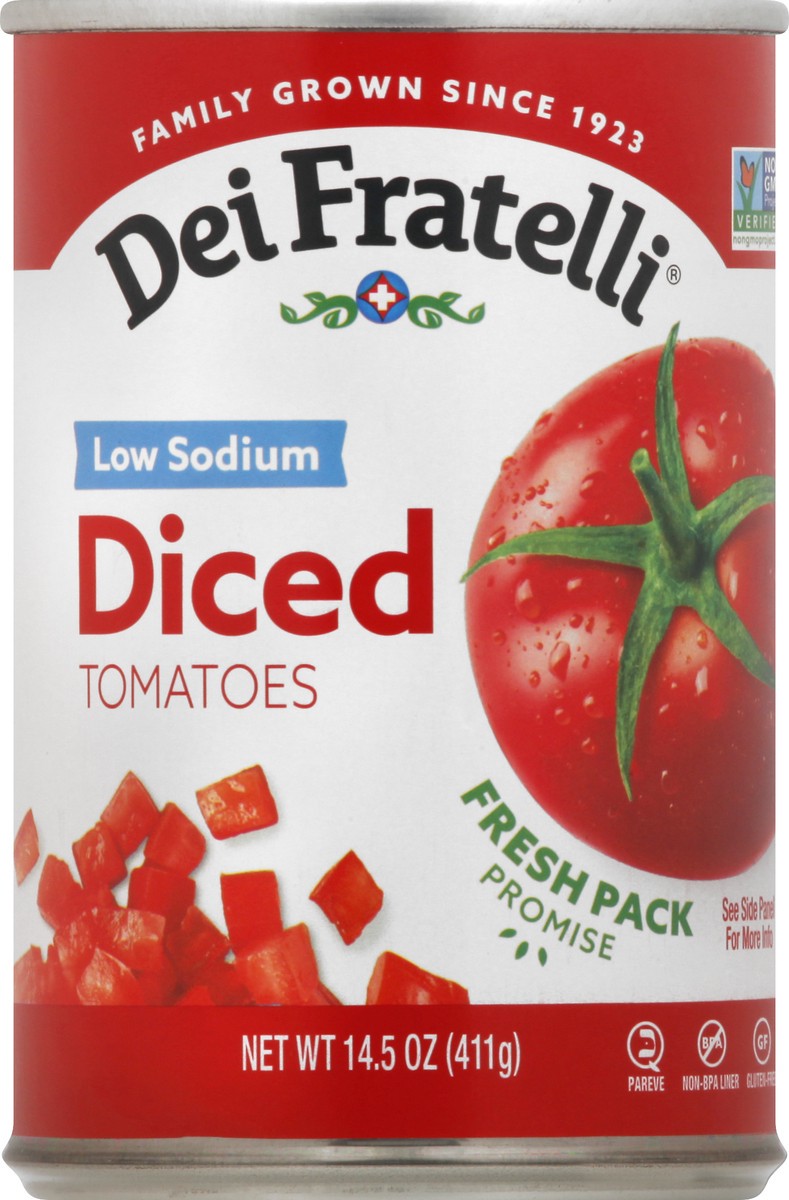 slide 7 of 13, Dei Fratelli Tomato Dice Losodium, 14.5 oz