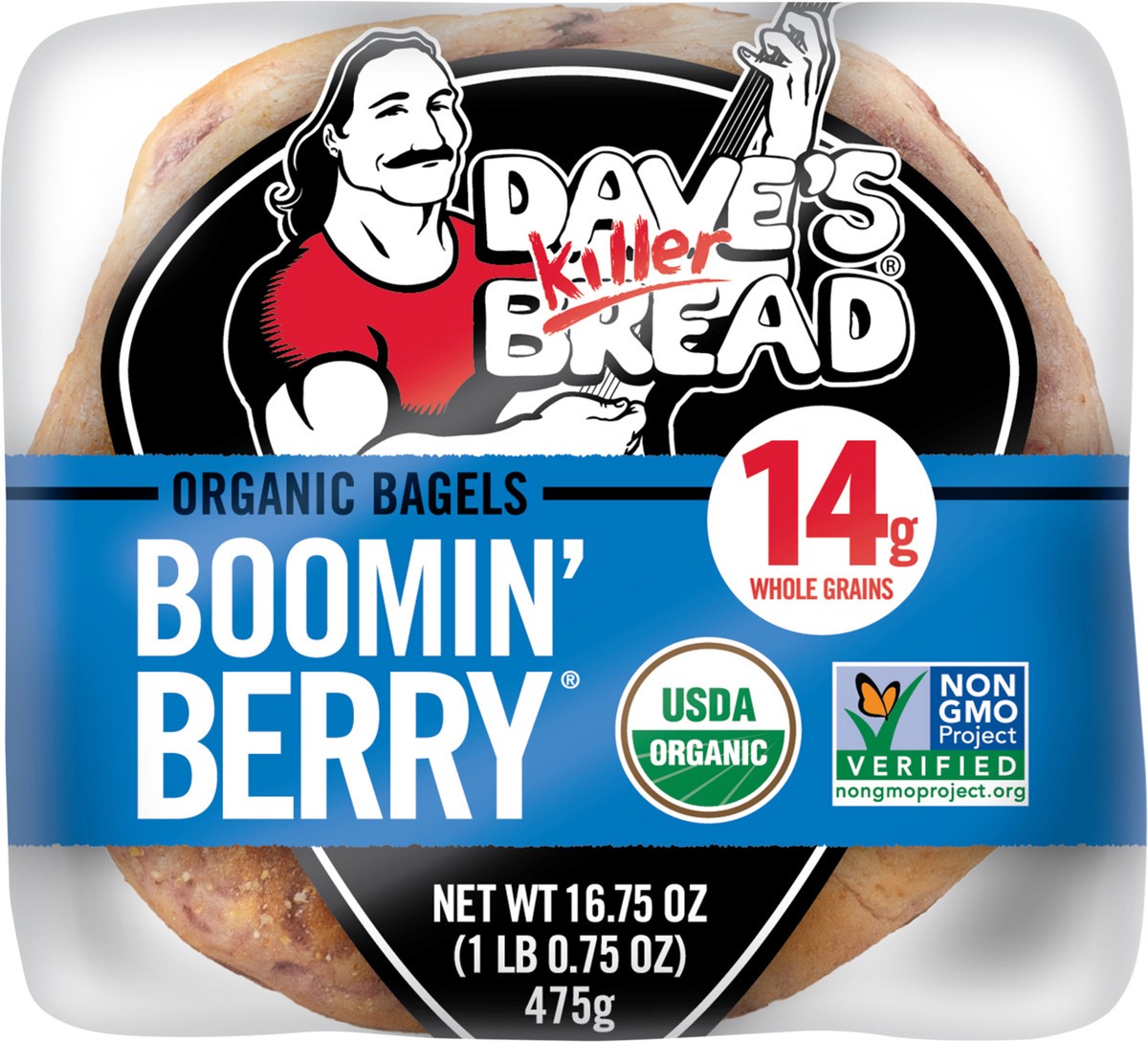 slide 2 of 14, Dave's Killer Bread Boomin Berry Organic Bagels, 16.75 oz
