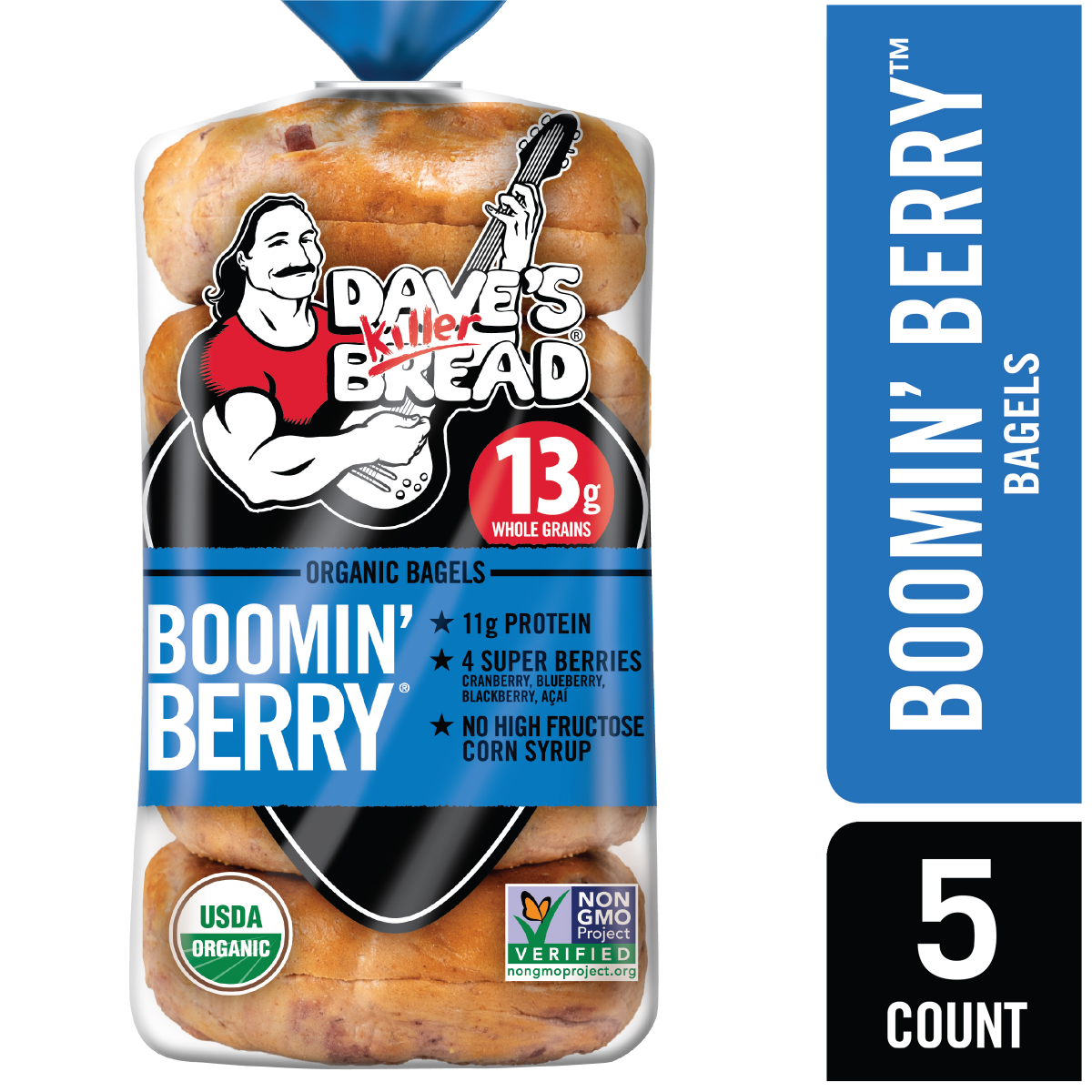 slide 1 of 14, Dave's Killer Bread Boomin Berry Organic Bagels, 16.75 oz