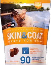 VetIQ Soft Chews Skin & Coat Hickory Smoked Flavored Treats for Dogs 90 ea