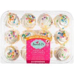 Sweet P's Bake Shop Cupcakes Vanilla Everyday 12 Ct