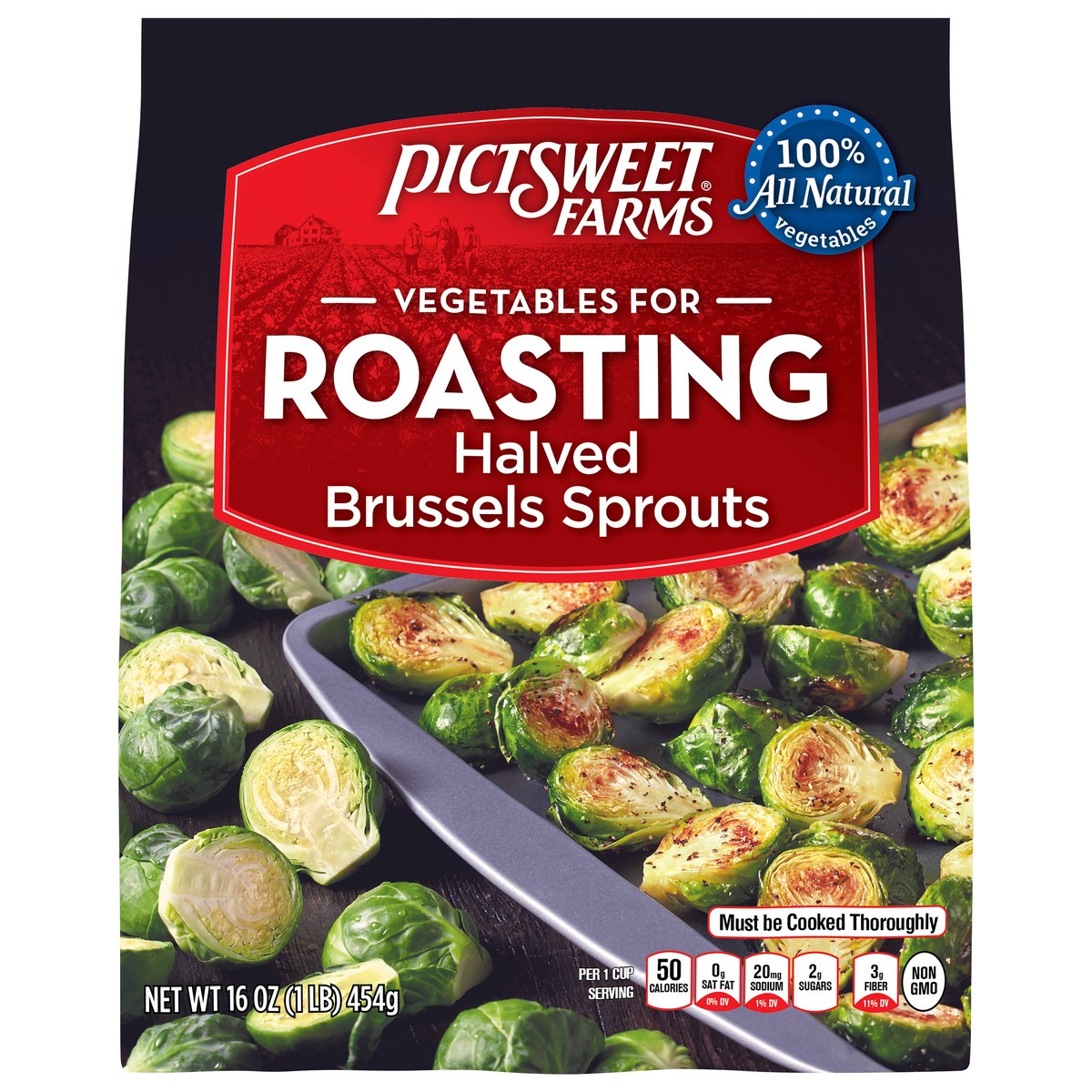 slide 1 of 3, PictSweet Brussels Sprouts, Halved, 16 oz