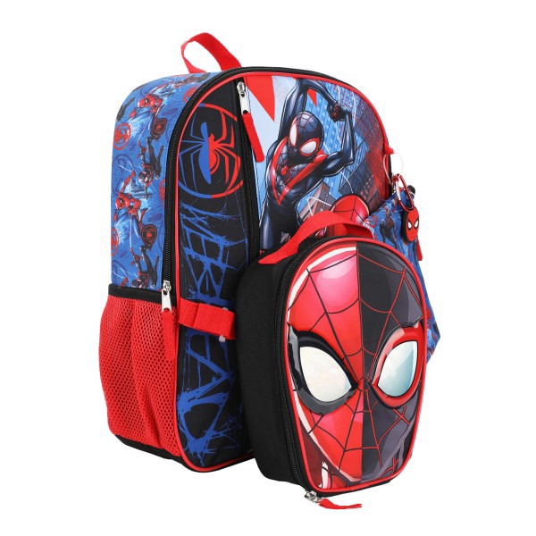 slide 8 of 10, Bioworld Marvel Spider-Man 5-Piece Backpack Set, Black/Blue/Red, 1 ct