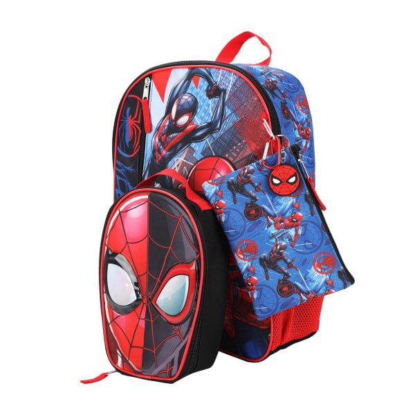 slide 5 of 10, Bioworld Marvel Spider-Man 5-Piece Backpack Set, Black/Blue/Red, 1 ct