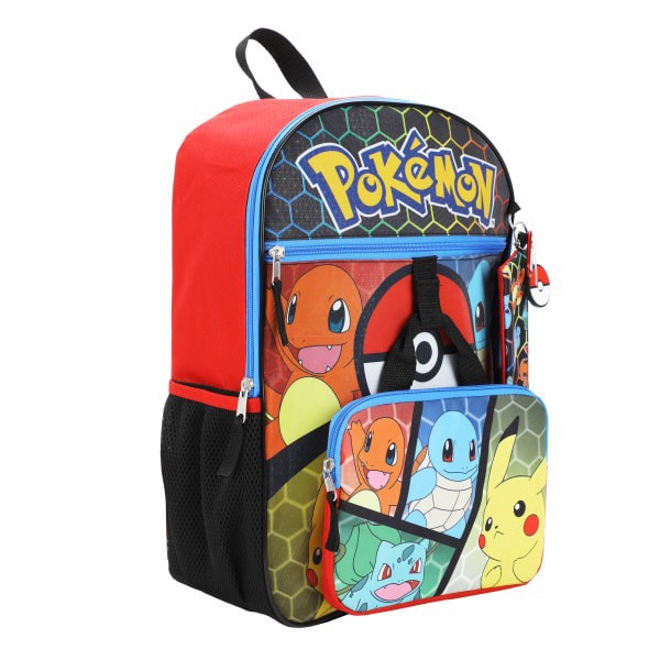 slide 2 of 10, Bioworld Pokémon Starter Characters 5-Piece Backpack Set, Red, 1 ct