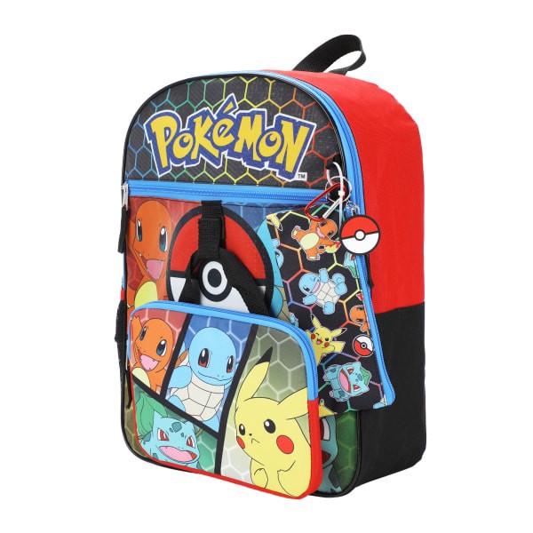 slide 8 of 10, Bioworld Pokémon Starter Characters 5-Piece Backpack Set, Red, 1 ct