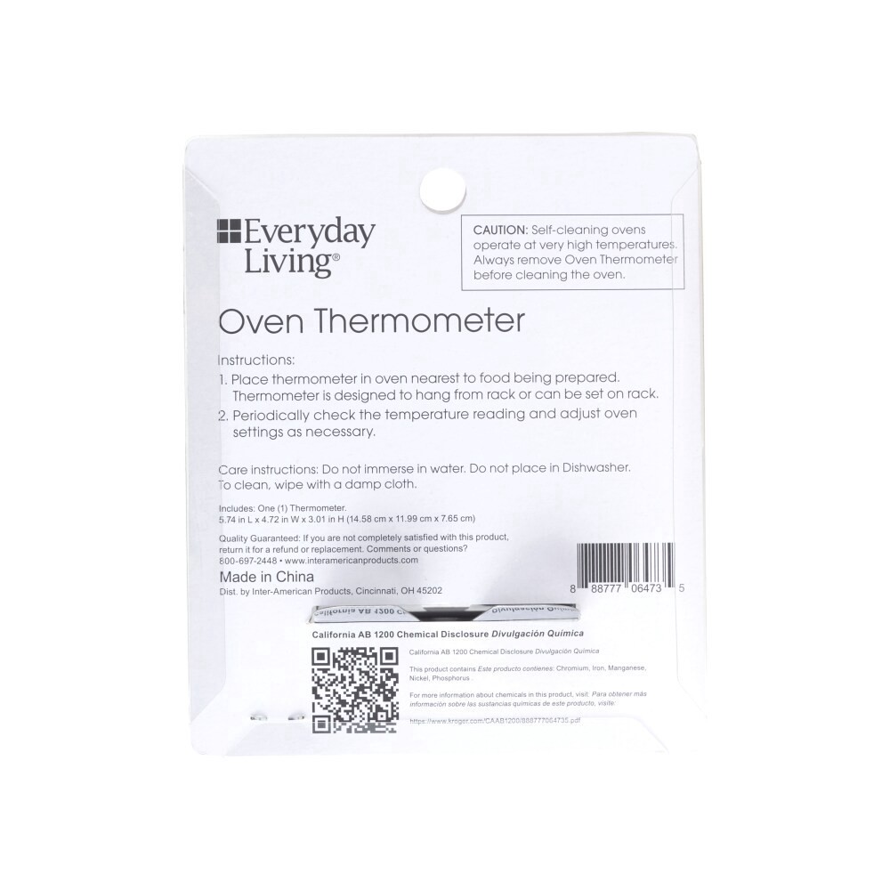 slide 2 of 3, Everyday Living Oven Thermometer, 1 ct