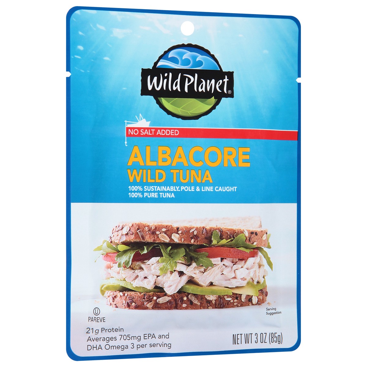 slide 7 of 9, Wild Planet No Salt Added Albacore Wild Tuna 3 oz, 3 oz