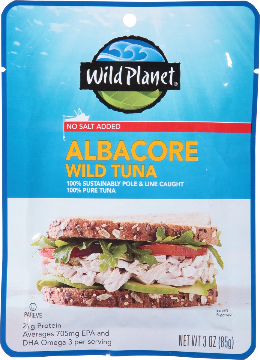 slide 9 of 9, Wild Planet No Salt Added Albacore Wild Tuna 3 oz, 3 oz