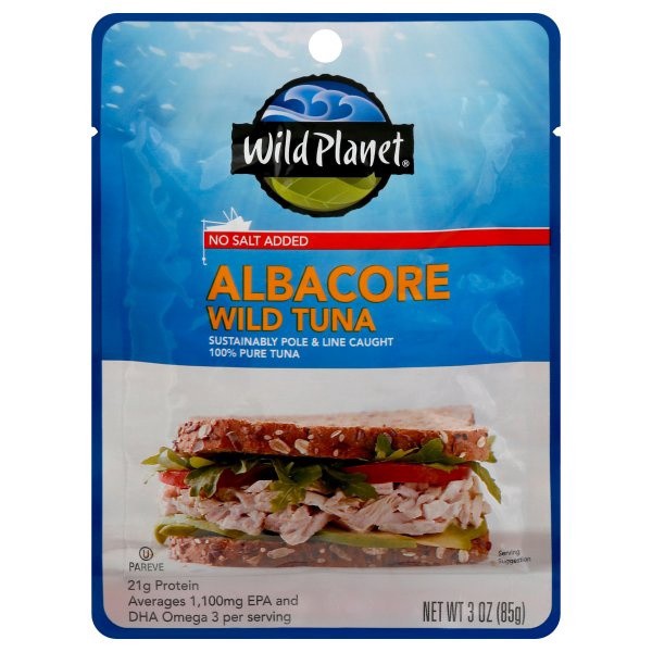 slide 1 of 9, Wild Planet No Salt Added Albacore Wild Tuna 3 oz, 3 oz