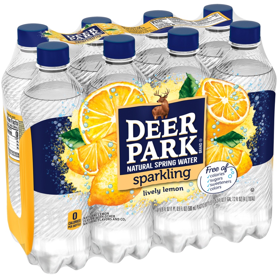 slide 1 of 6, Deer Park Sparkling Water Lively Lemon, 8 ct; 16.9 fl oz