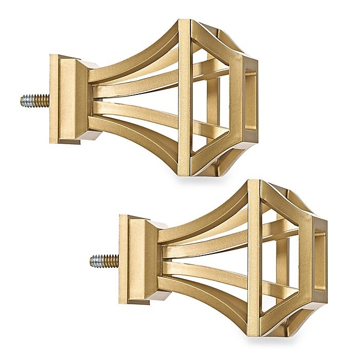 slide 1 of 1, Cambria Premier Complete Square Birdcage Finials - Warm Gold, 2 ct