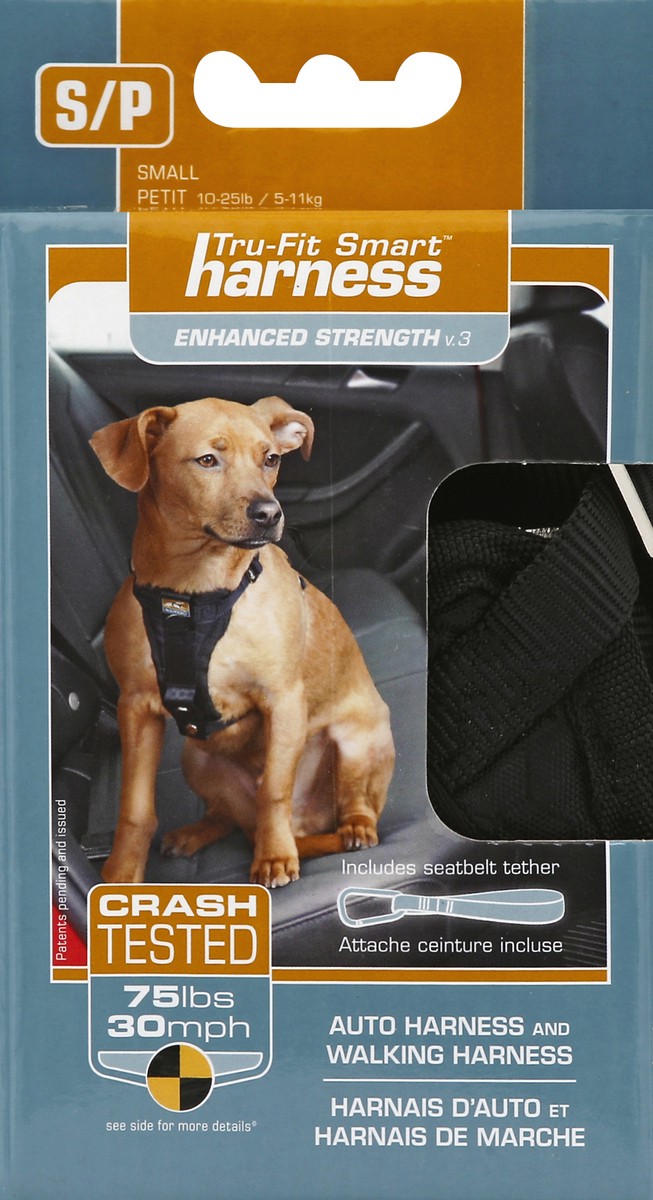 slide 3 of 4, Kurgo Enhanced Strength Tru-Fit Smart Harness Black S, SM