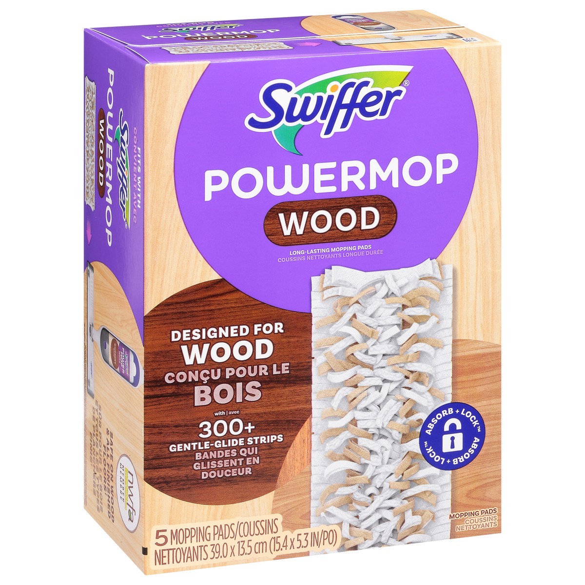 slide 5 of 12, Swiffer Powermop Wood Mopping Pads 5 ea, 5 ct