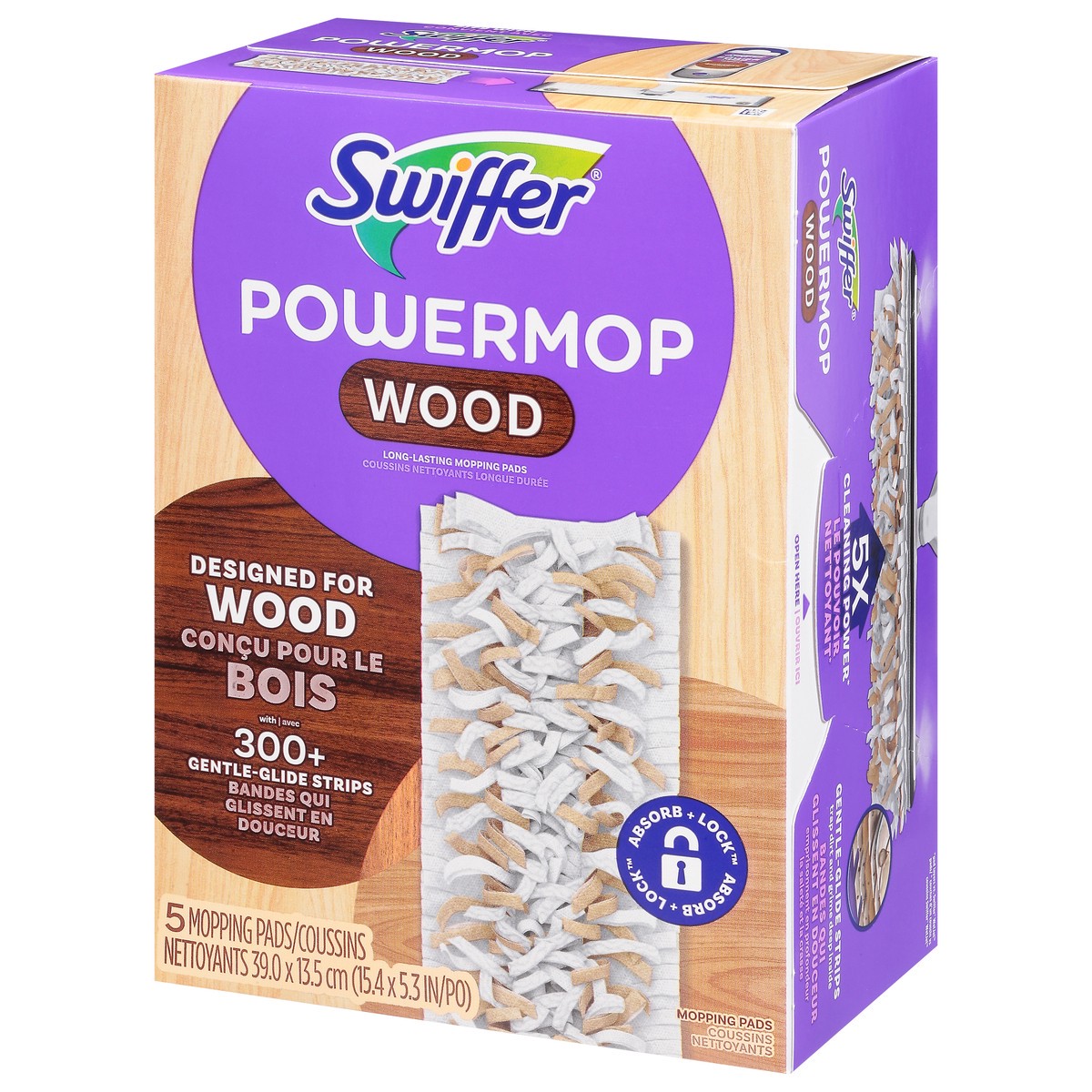 slide 12 of 12, Swiffer Powermop Wood Mopping Pads 5 ea, 5 ct
