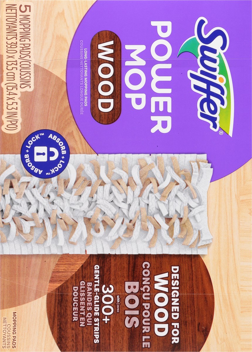 slide 2 of 12, Swiffer Powermop Wood Mopping Pads 5 ea, 5 ct