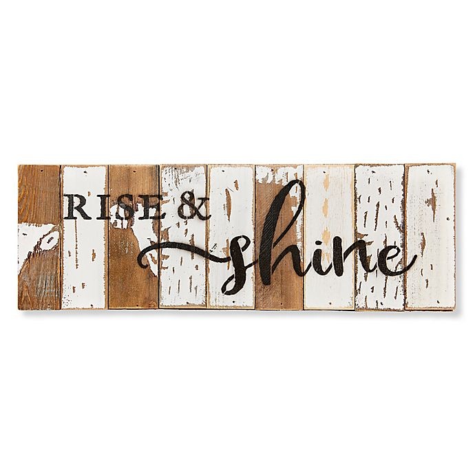 slide 1 of 1, Sweet Bird & Co. Rise and Shine'' Wood Wall Art'', 18 in x 6 in
