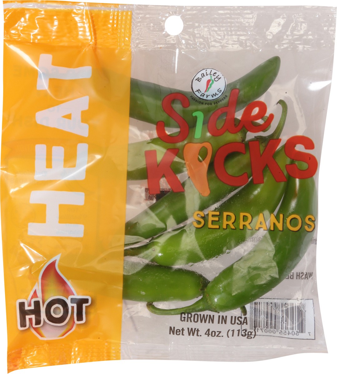 slide 10 of 11, Bailey Farms Side Kicks Hot Serranos 4 oz, 4 oz