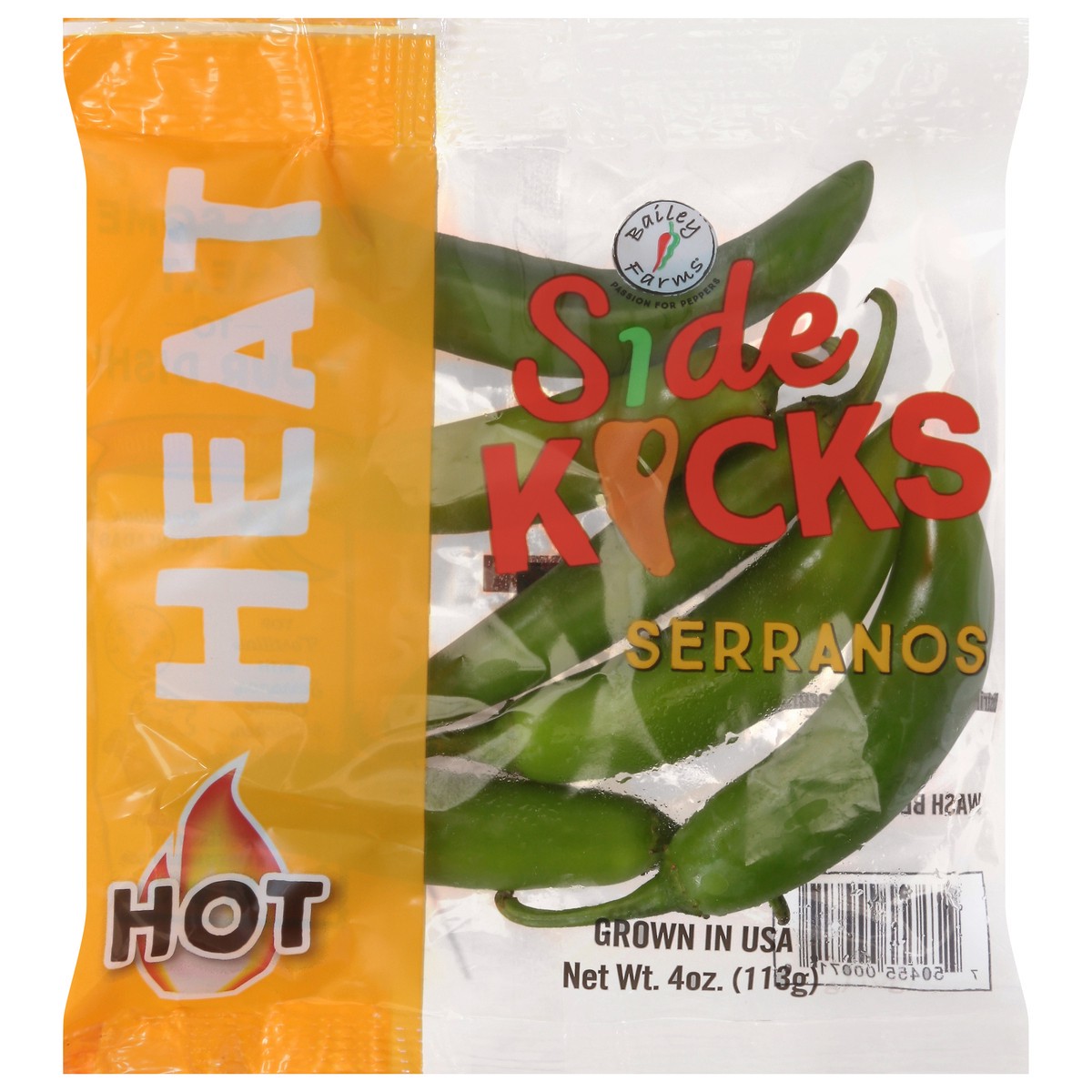 slide 8 of 11, Bailey Farms Side Kicks Hot Serranos 4 oz, 4 oz