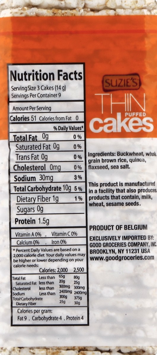 slide 4 of 5, Suzie's Thin Cakes 4.6 oz, 4.6 oz