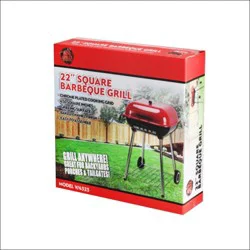 Uniqueware 22 Square Table Top Grill With Wheels