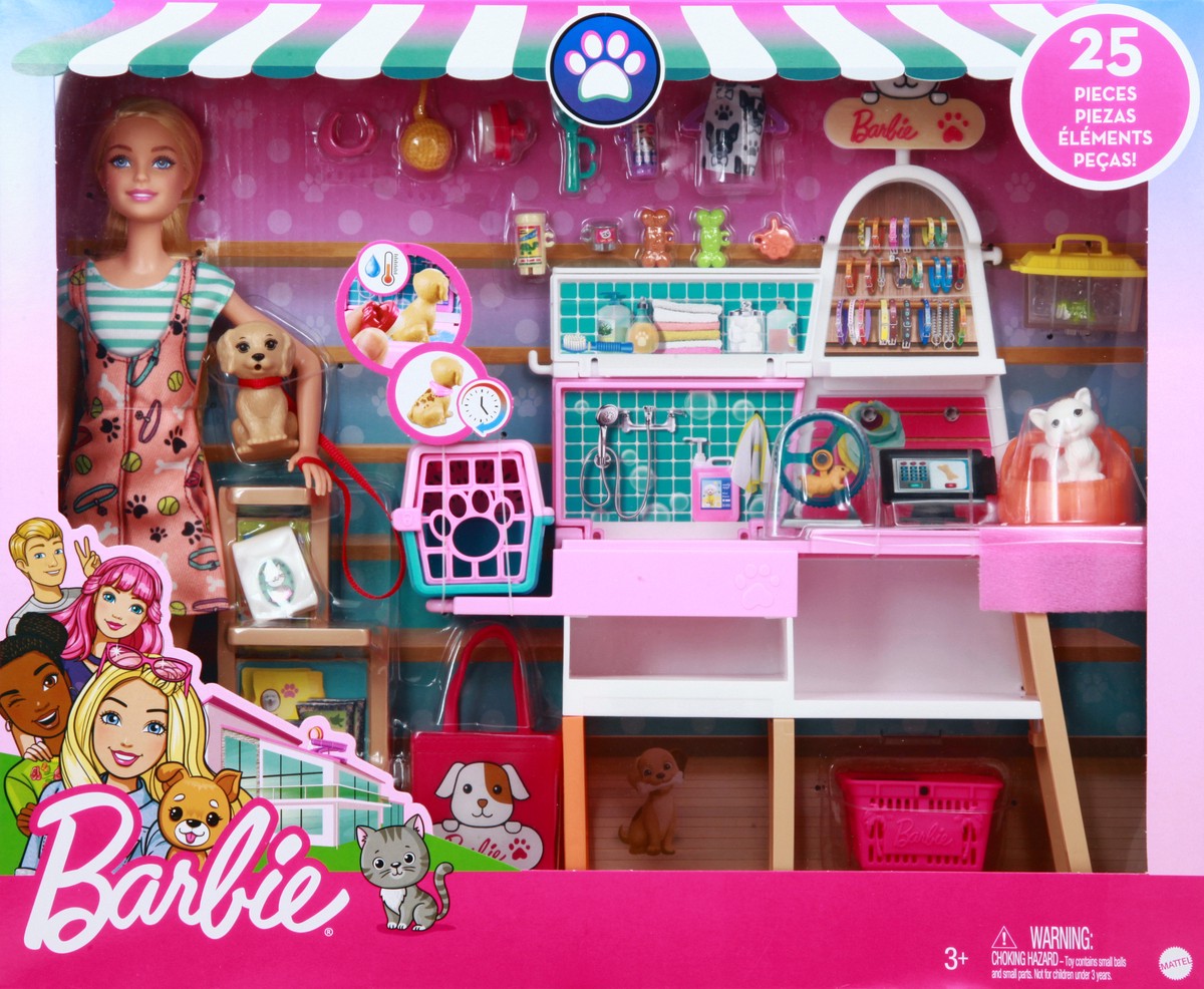 slide 8 of 9, Barbie 3+ Doll, Pets and Playset 1 ea, 1 ct