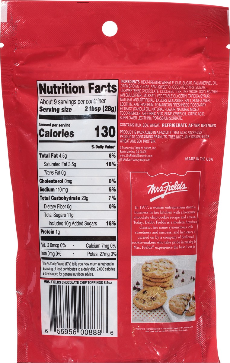 slide 7 of 9, Mrs. Field's Cookie Dough Chocolate Chip Dessert Toppings 8.5 oz, 8.5 oz