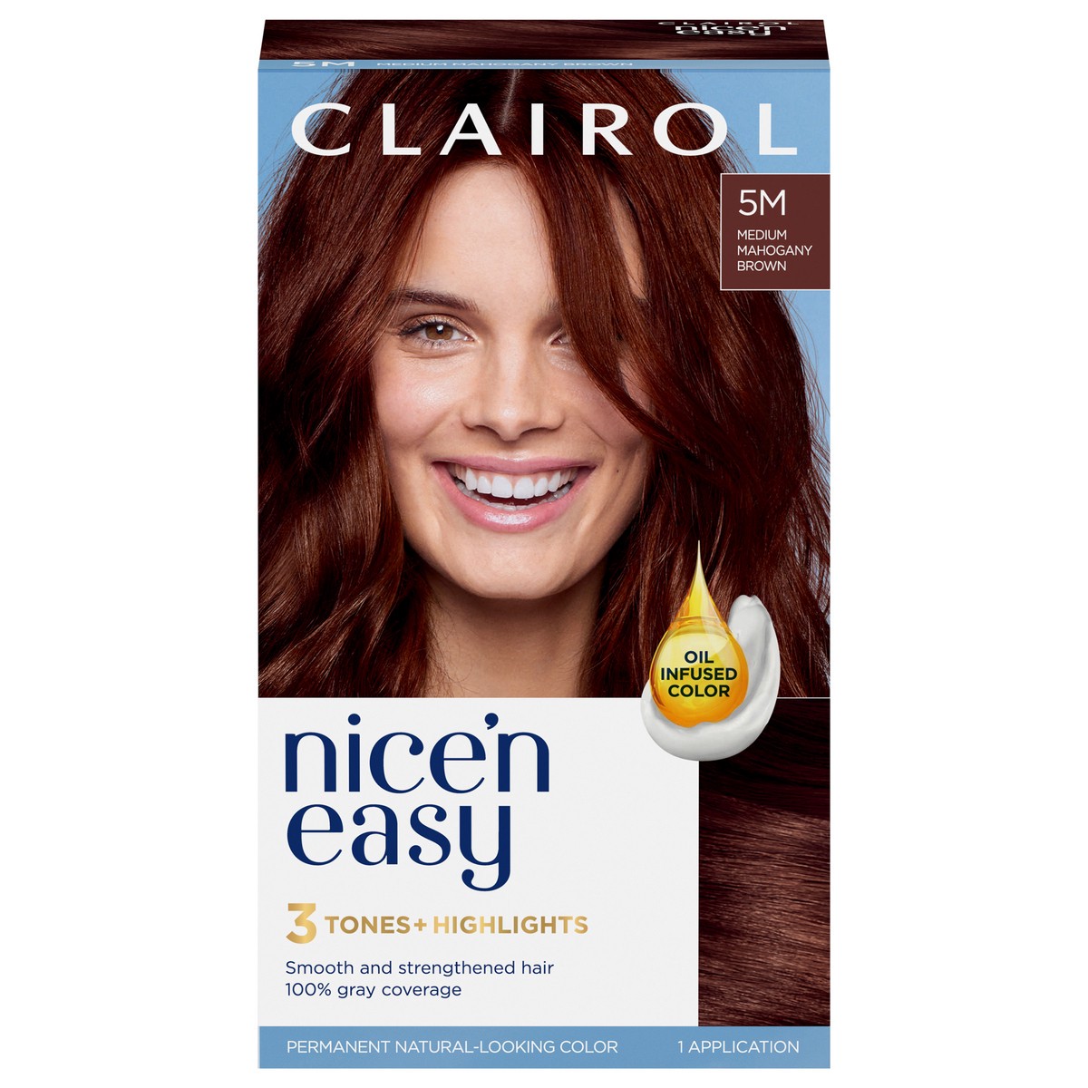 slide 1 of 9, Nice'n Easy Clairol Nice 'N Easy 5M Medium Mahogany Brown, 1 ct