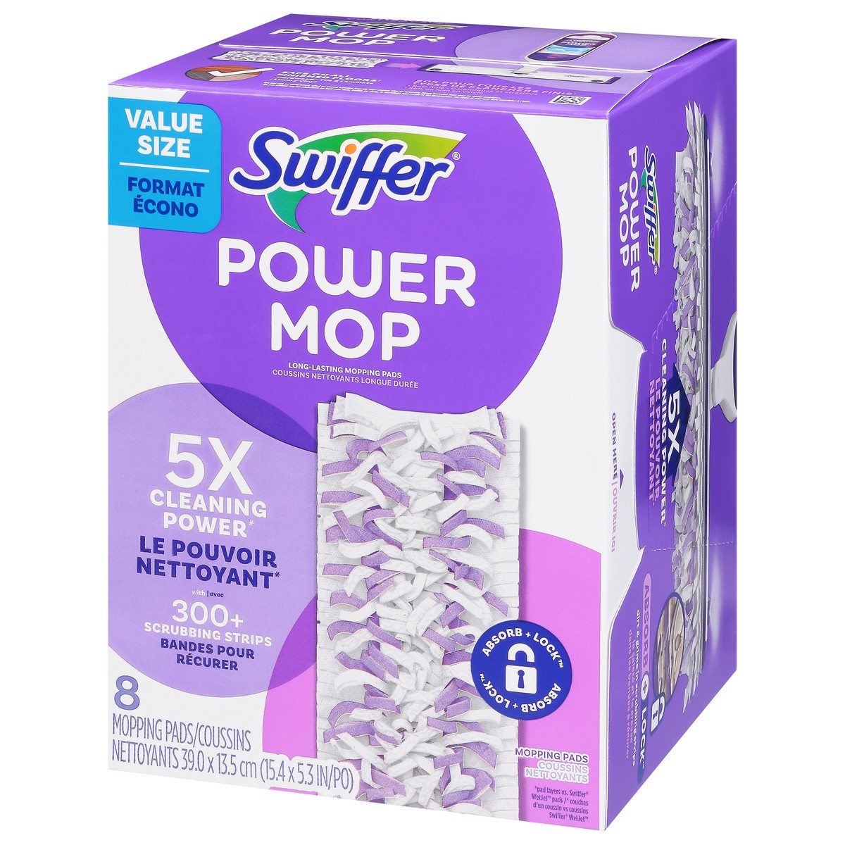 slide 6 of 11, Swiffer Powermop Mopping Pads Value Size 8 ea, 8 ct