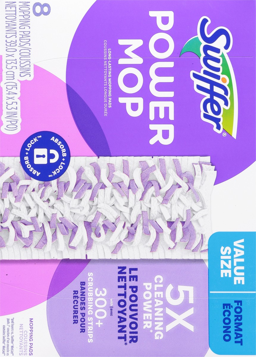 slide 7 of 11, Swiffer Powermop Mopping Pads Value Size 8 ea, 8 ct