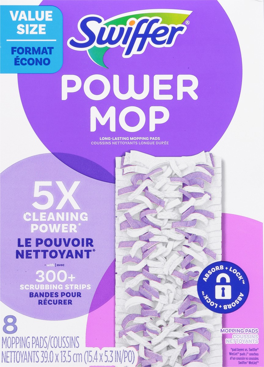 slide 8 of 11, Swiffer Powermop Mopping Pads Value Size 8 ea, 8 ct